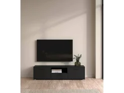 Hot Dmora Móvel TV Dthorsb, Aparador de sala, Móvel baixo para TV, Base de parede equipada, 147x40 h38 cm, Preto