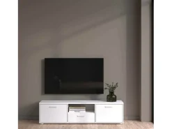 Hot Dmora Móvel TV Dthorsb, Aparador de sala, Móvel baixo para TV, Base de parede equipada, 147x40 h38 cm, Branco