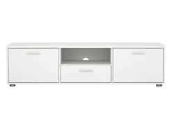 Hot Dmora Móvel TV Dthorsb, Aparador de sala, Móvel baixo para TV, Base de parede equipada, 147x40 h38 cm, Branco
