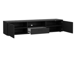 Móvel De Tv|Dmora Móvel TV Dtinagli, Aparador sala, Armário baixo para TV, Base de parede equipada, 177x40 h38 cm, Preto
