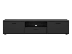 Móvel De Tv|Dmora Móvel TV Dtinagli, Aparador sala, Armário baixo para TV, Base de parede equipada, 177x40 h38 cm, Preto