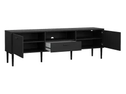 Móvel De Tv|Dmora Móvel TV Dtisc, Aparador de sala, Armário baixo para TV, Base de parede equipada, 177x40 h57 cm, Preto