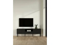 Móvel De Tv|Dmora Móvel TV Dtisc, Aparador de sala, Armário baixo para TV, Base de parede equipada, 177x40 h57 cm, Preto