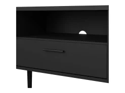 Móvel De Tv|Dmora Móvel TV Dtisc, Aparador de sala, Armário baixo para TV, Base de parede equipada, 177x40 h57 cm, Preto