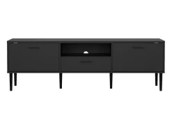 Móvel De Tv|Dmora Móvel TV Dtisc, Aparador de sala, Armário baixo para TV, Base de parede equipada, 177x40 h57 cm, Preto