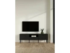 Móvel De Tv|Dmora Móvel TV Dtisc, Aparador de sala, Armário baixo para TV, Base de parede equipada, 177x40 h57 cm, Preto