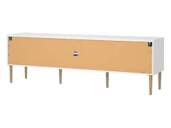 Outlet Dmora Móvel TV Dtisc, Aparador sala, Armário baixo para TV, Base de parede equipada, 177x40 h57 cm, Branco