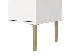 Outlet Dmora Móvel TV Dtisc, Aparador sala, Armário baixo para TV, Base de parede equipada, 177x40 h57 cm, Branco
