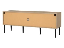Dmora Móvel TV Dtoc, Aparador sala, Armário baixo para TV, Base de parede equipada, 147x40 h57 cm, Carvalho Castanho