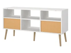 Móvel De Tv*Dmora Móvel TV Dtoedtl, Aparador de sala, Móvel baixo para TV, Base de parede equipada, 117x39 h61 cm, Branco