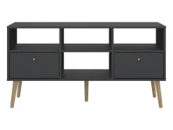 Móvel De Tv|Dmora Móvel TV Dtoedtl, Aparador de sala, Móvel baixo para TV, Base de parede equipada, 117x39 h61 cm, Cinza Cinzento