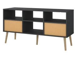 Móvel De Tv|Dmora Móvel TV Dtoedtl, Aparador de sala, Móvel baixo para TV, Base de parede equipada, 117x39 h61 cm, Cinza Cinzento