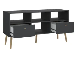 Móvel De Tv|Dmora Móvel TV Dtoedtl, Aparador de sala, Móvel baixo para TV, Base de parede equipada, 117x39 h61 cm, Cinza Cinzento