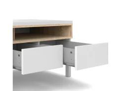 Hot Dmora Móvel TV Dtoffani, Aparador sala, Armário baixo para TV, Base de parede equipada, 156x48 h48 cm, e Carvalho Branco