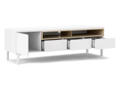 Hot Dmora Móvel TV Dtoffani, Aparador sala, Armário baixo para TV, Base de parede equipada, 156x48 h48 cm, e Carvalho Branco
