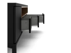 Móvel De Tv*Dmora Móvel TV Dtoffani, Aparador de sala, Armário baixo para TV, Base de parede equipada, 156x48 h48 cm, e Nogueira Preto
