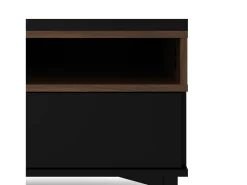Móvel De Tv*Dmora Móvel TV Dtoffani, Aparador de sala, Armário baixo para TV, Base de parede equipada, 156x48 h48 cm, e Nogueira Preto