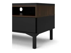 Móvel De Tv*Dmora Móvel TV Dtoffani, Aparador de sala, Armário baixo para TV, Base de parede equipada, 156x48 h48 cm, e Nogueira Preto