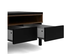 Móvel De Tv*Dmora Móvel TV Dtoffani, Aparador de sala, Armário baixo para TV, Base de parede equipada, 156x48 h48 cm, e Nogueira Preto