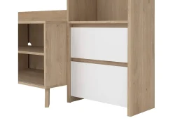 Móvel De Tv|Dmora Móvel TV Dtolja, Aparador sala, Armário baixo para TV, Base de parede equipada, 209x48 h183 cm, Carvalho e Branco Castanho