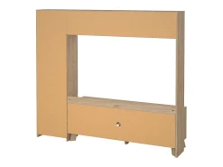 Móvel De Tv|Dmora Móvel TV Dtolja, Aparador sala, Armário baixo para TV, Base de parede equipada, 209x48 h183 cm, Carvalho e Branco Castanho