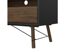 Dmora Móvel TV Dtomason, Aparador de sala, Armário baixo para TV, Base de parede equipada, 150x40 h60 cm, e Nogueira^ Móvel De Tv