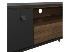 Dmora Móvel TV Dtomason, Aparador de sala, Armário baixo para TV, Base de parede equipada, 150x40 h60 cm, e Nogueira^ Móvel De Tv