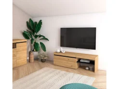 Móvel De Tv|duehome Móvel TV Ebos 120 Roble Nude - Ceniza Multicor
