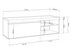 Móvel De Tv|duehome Móvel TV Ebos 120 Roble Nude - Ceniza Multicor