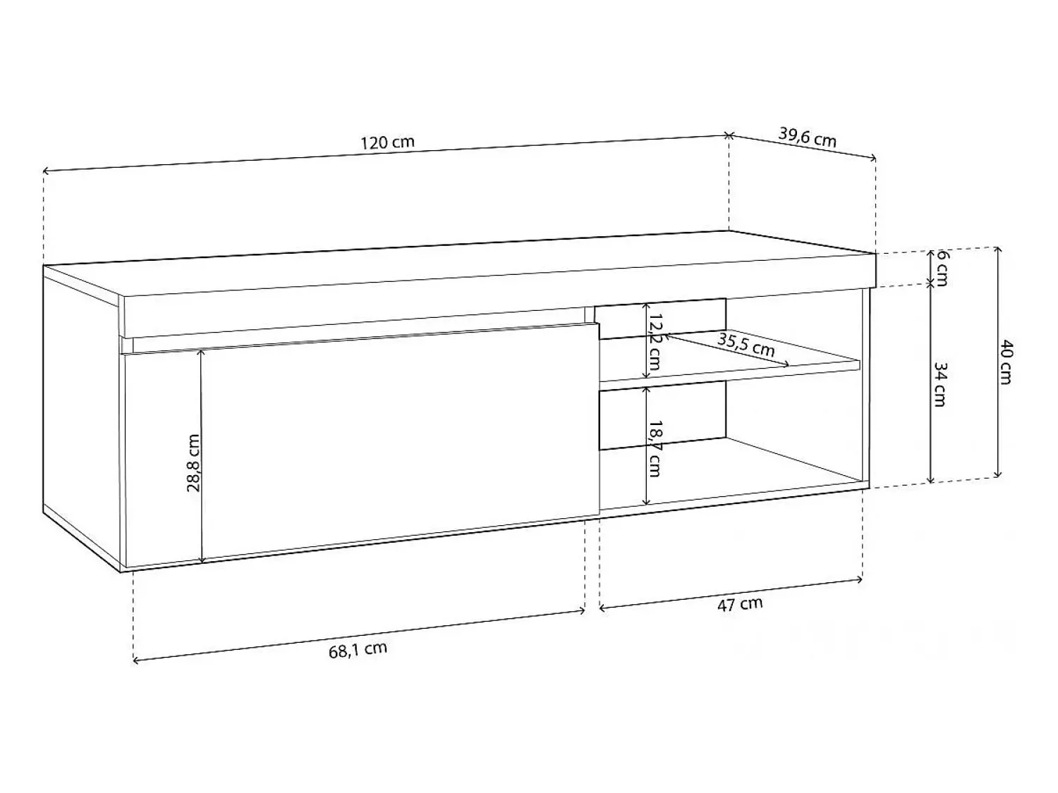 Móvel De Tv|duehome Móvel TV Ebos 120 Roble Nude - Ceniza Multicor