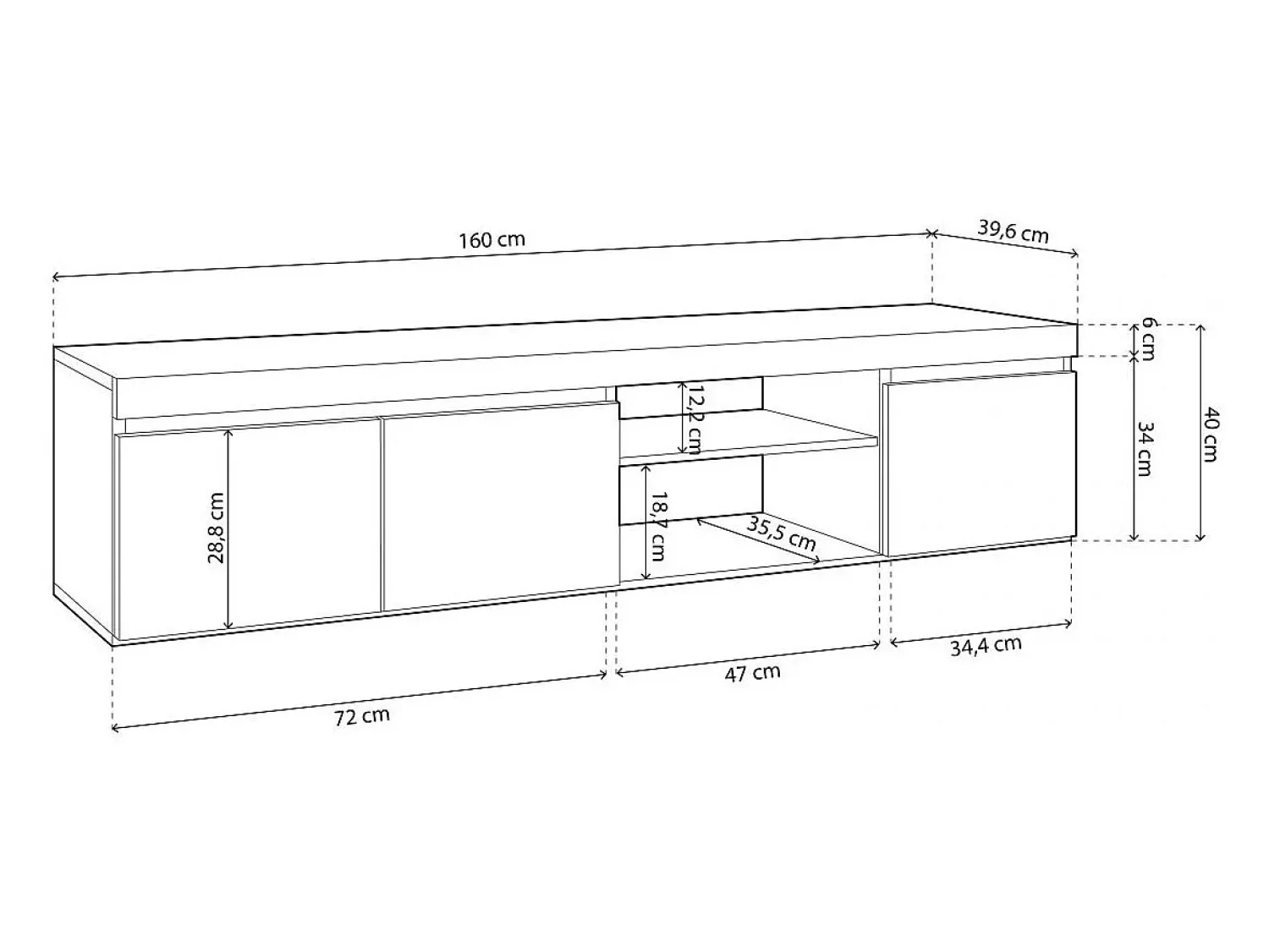 Móvel De Tv|duehome Móvel TV Ebos 160 Roble Nude - Ceniza Multicor