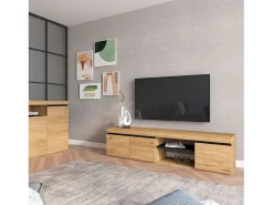 Móvel De Tv|duehome Móvel TV Ebos 160 Roble Nude - Ceniza Multicor