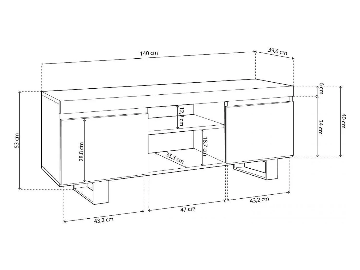 Móvel De Tv*duehome Móvel TV Ebos UP 140 Multicor