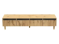 Móvel De Tv*Hauss Spole Móvel TV em madeira com 4 gavetas, gaveta em madeira e acrílico 178x35x45cm Natural claro