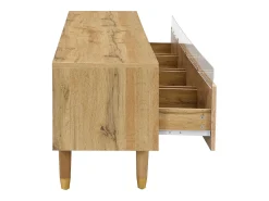 Móvel De Tv*Hauss Spole Móvel TV em madeira com 4 gavetas, gaveta em madeira e acrílico 178x35x45cm Natural claro