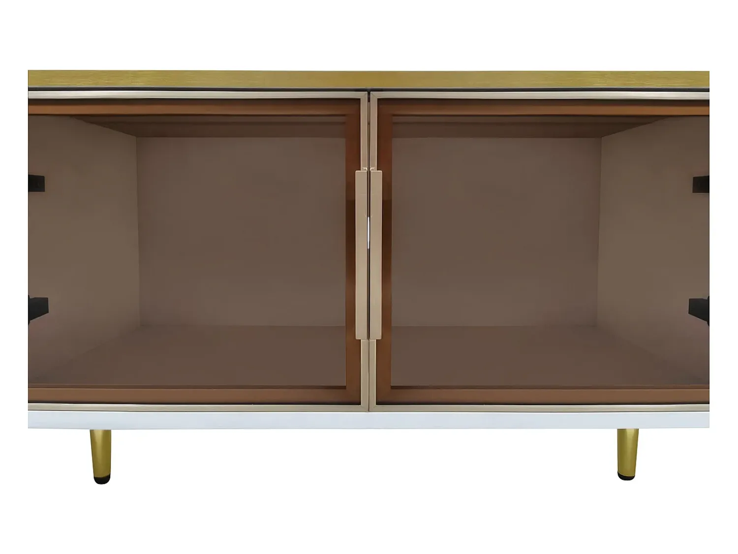 Móvel De Tv|ModernLuxe Móvel TV escandinavo 170cm com LED - 4 gavetas - folheado com padrão mármore - Branco