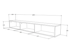 Móvel TV haaus Elba, Carvalho Artisan, 180 x 30 x 25 cm^ Móvel De Tv