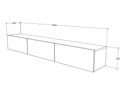 Móvel TV haaus Elba, Carvalho Artisan, 180 x 30 x 25 cm^ Móvel De Tv
