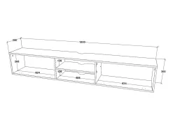 Discount Móvel TV haaus Genova, 2 portas, , 180 x 30 x 30 cm Preto