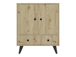 Móvel De Tv| Móvel TV haaus Malta, 3 portas, Carvalho artisan, 75 x 30 x 90 cm Creme
