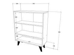 Móvel De Tv| Móvel TV haaus Malta, 3 portas, Carvalho artisan, 75 x 30 x 90 cm Creme
