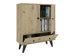 Móvel De Tv| Móvel TV haaus Malta, 3 portas, Carvalho artisan, 75 x 30 x 90 cm Creme