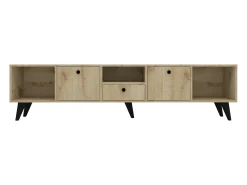 Best Móvel TV haaus Malta, 3 portas, 3 gavetas, Carvalho artisan, 180 x 30 x 45 cm Creme
