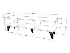 Hot Móvel TV haaus Tirro V1, , 120 x 35 x 35 cm Preto