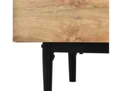 Móvel TV industrial com LED, 3 portas 2 prateleiras, 175x31x41cm, natural^ Móvel De Tv