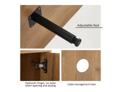 Móvel De Tv|ModernLuxe Móvel TV L 180 cm - com 3 portas e 3 compartimentos - Castanho