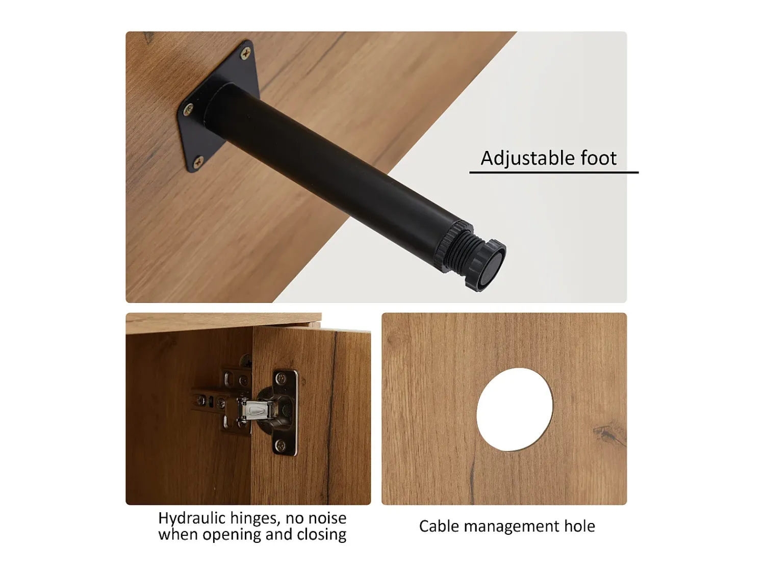 Móvel De Tv|ModernLuxe Móvel TV L 180 cm - com 3 portas e 3 compartimentos - Castanho