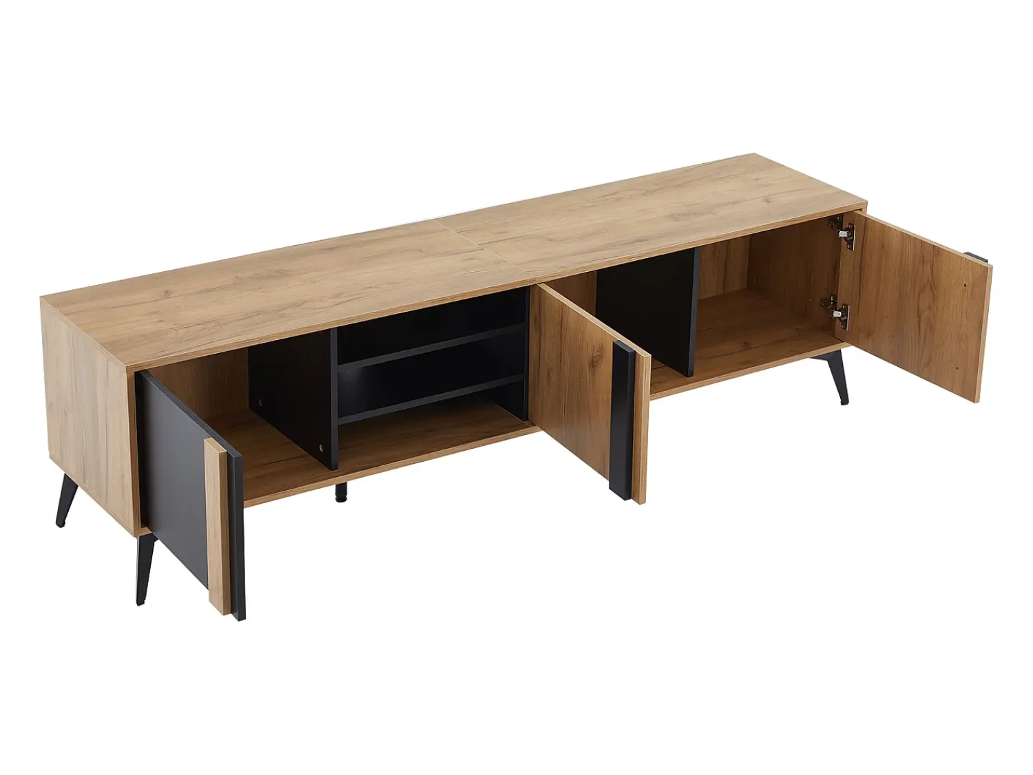 Móvel De Tv|ModernLuxe Móvel TV L 180 cm - com 3 portas e 3 compartimentos - Castanho