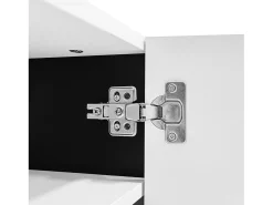 ModernLuxe Móvel TV L 190cm - 3 portas 2 gavetas 5 compartimentos - Branco e Preto^ Móvel De Tv