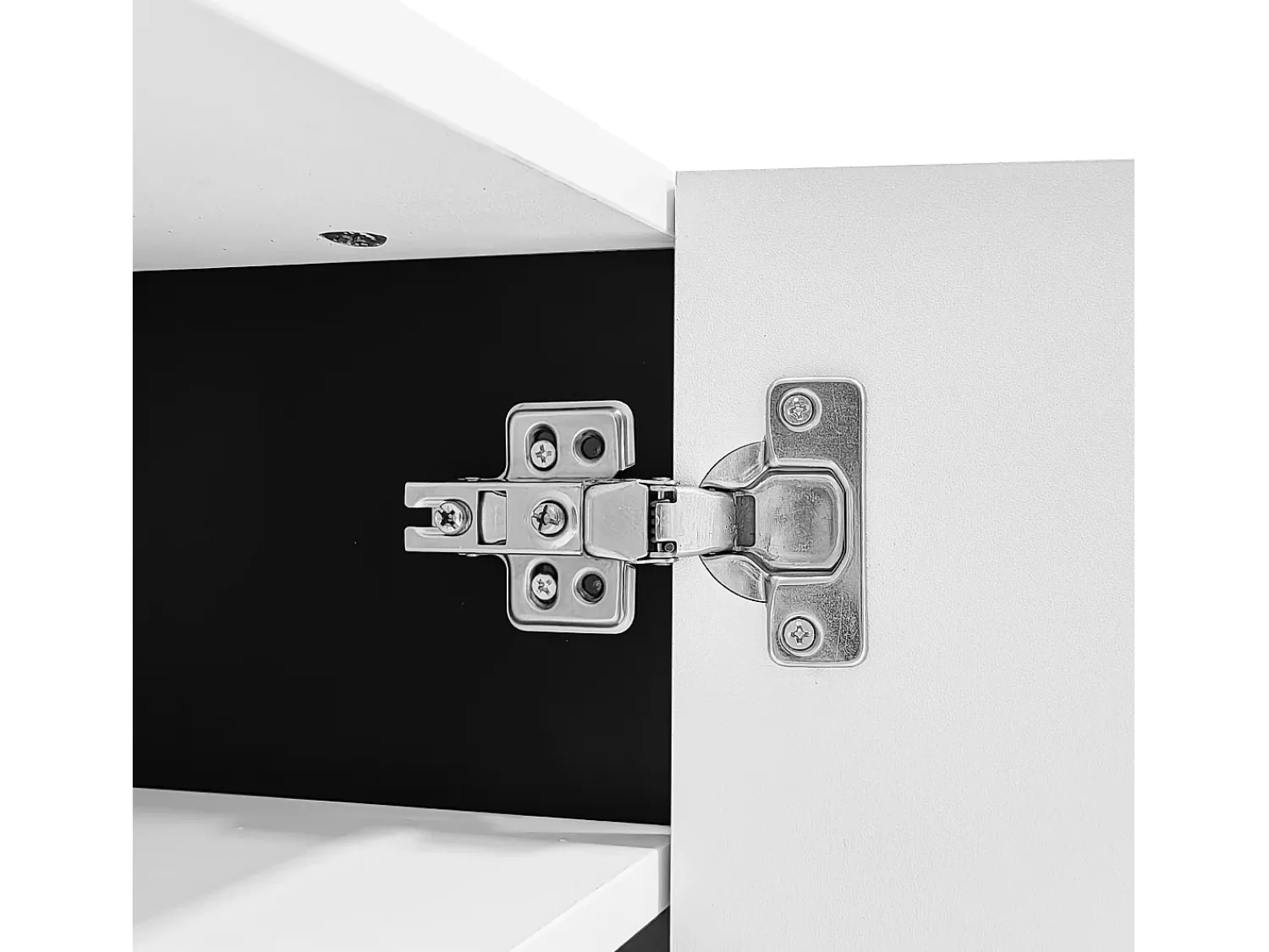 ModernLuxe Móvel TV L 190cm - 3 portas 2 gavetas 5 compartimentos - Branco e Preto^ Móvel De Tv